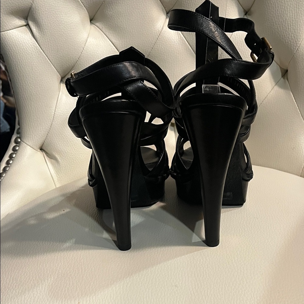 YSL Yves Saint Laurent Black Multi-Strap 105 Heel Sandals Essentiel 8.5 EU 39.5 - Picture 11 of 12